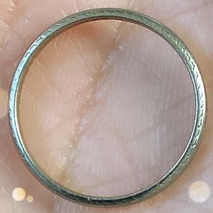 Art Deco Woods & Sons 18 Karat White Gold Wedding Band